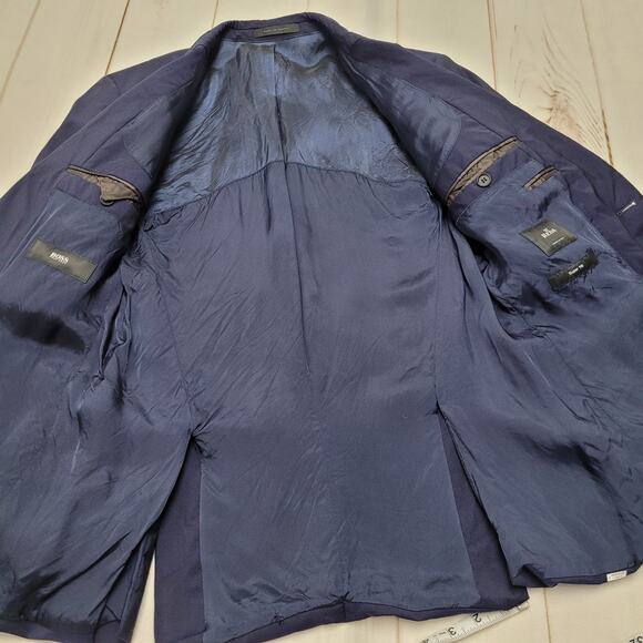Hugo Boss Reda super 110 wool blazer jacket navy blue 38 regular - Picture 8 of 12